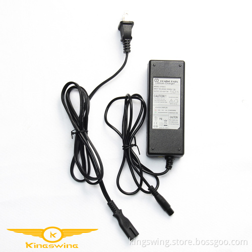 Factory UL CE Approved 42V 1.5A 3 Prong Inline Universal Lithium Battery Power Charger Adapter for Electric Self Balance Scooter